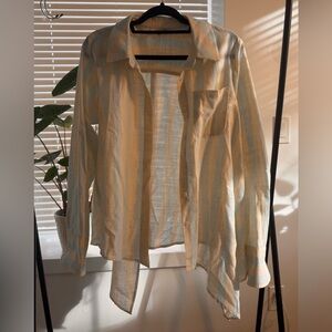 Mystree Light Blue and Cream Striped Men's Shirt